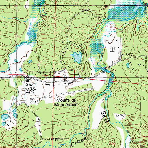 Topographic Map of Lake Ouachita Baptist Church, AR