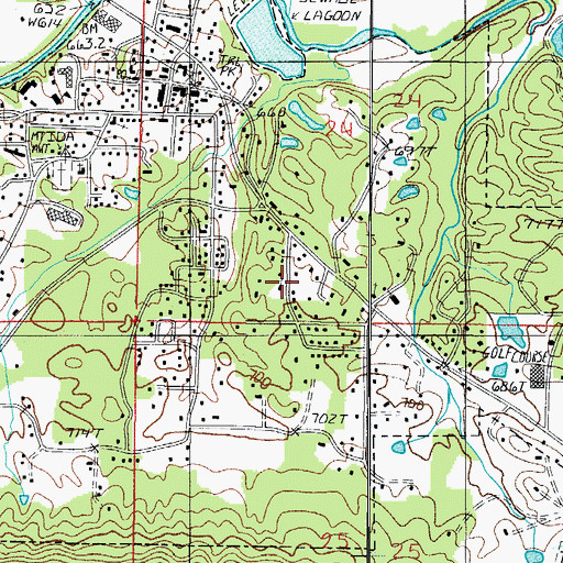 Topographic Map of Landmark Missionary Baptist Church, AR