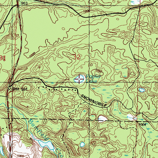 Topographic Map of Poplar Lake, MI