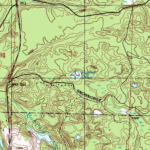 Topographic Map of Poplar Lake, MI