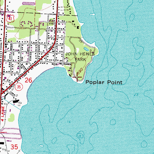 Topographic Map of Poplar Point, MI