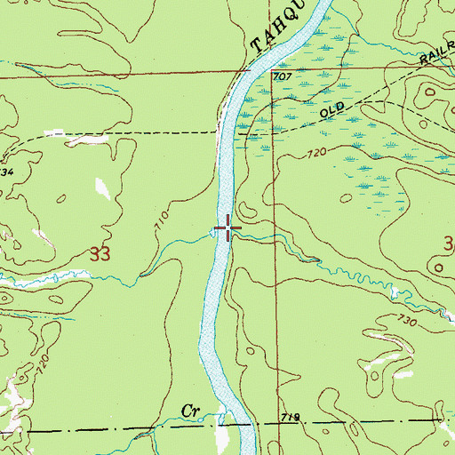 Topographic Map of Popps Creek, MI