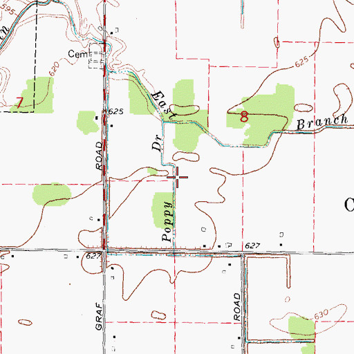 Topographic Map of Poppy Drain, MI