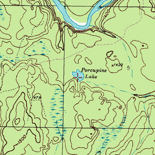 Topographic Map of Porcupine Lake, MI