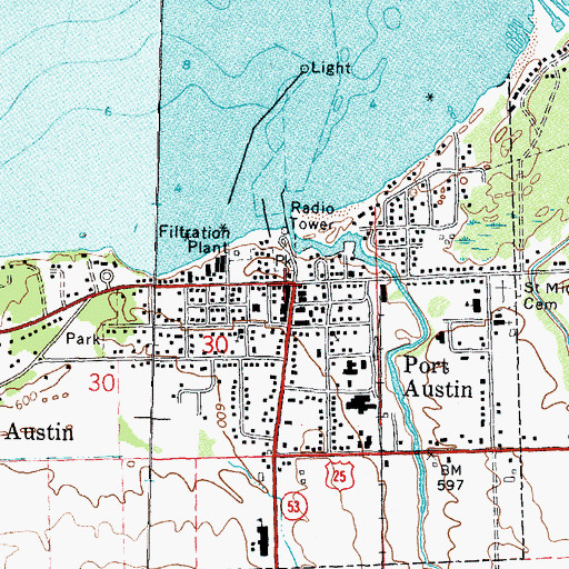 Topographic Map of Port Austin, MI