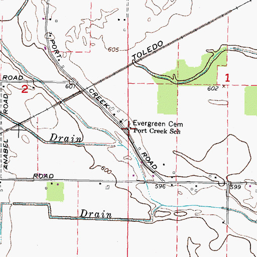 Topographic Map of Port Creek School, MI