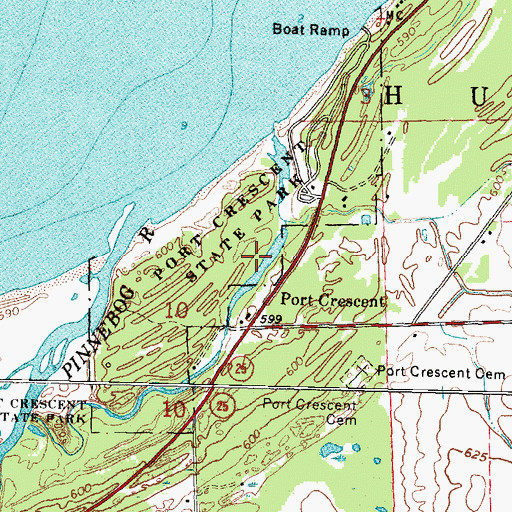 Topographic Map of Port Crescent State Park, MI