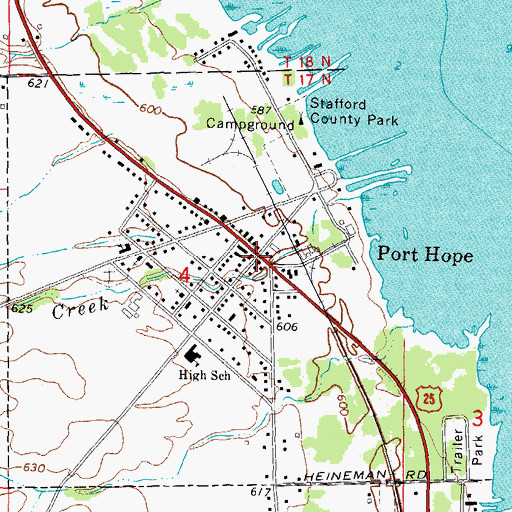 Topographic Map of Port Hope, MI