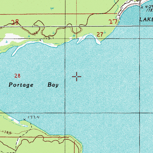 Topographic Map of Portage Bay, MI