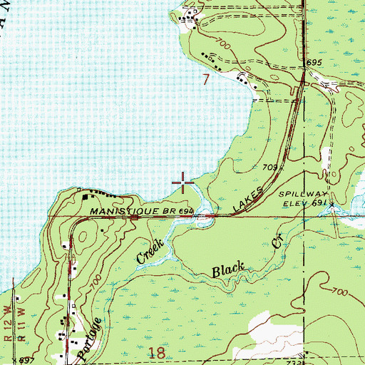 Topographic Map of Portage Creek, MI