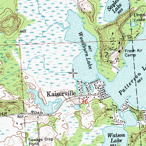 Topographic Map of Portage Creek, MI