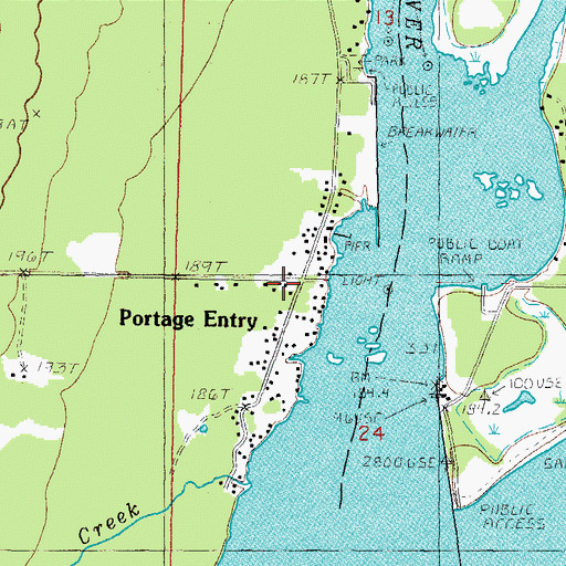 Topographic Map of Portage Entry, MI