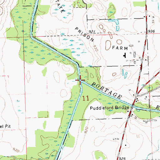 Topographic Map of Portage River, MI