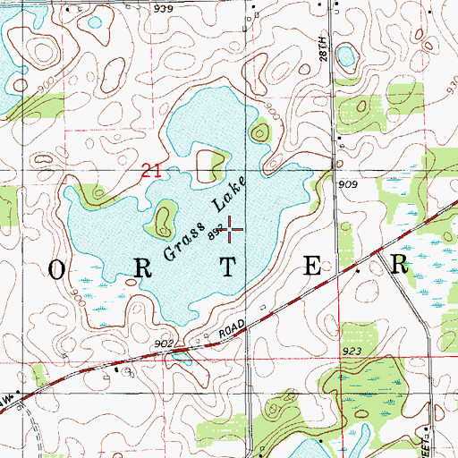 Topographic Map of Porter Center School, MI