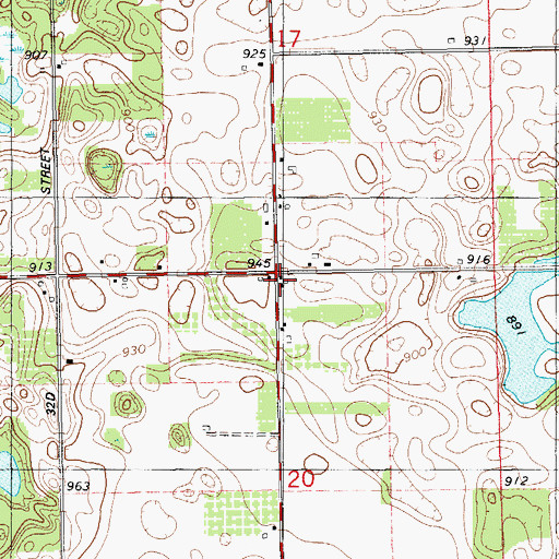 Topographic Map of Porter Church, MI