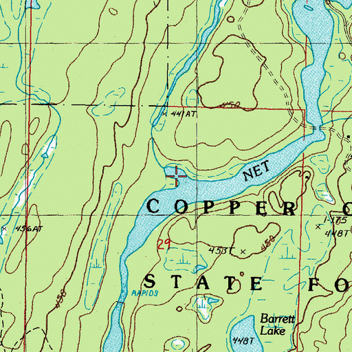 Topographic Map of Porter Creek, MI