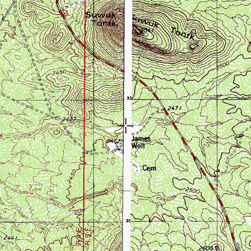Topographic Map of James Well, AZ