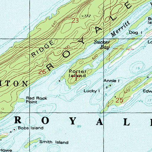 Topographic Map of Porter Island, MI