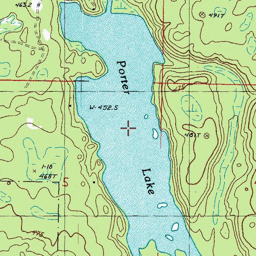 Topographic Map of Porter Lake, MI