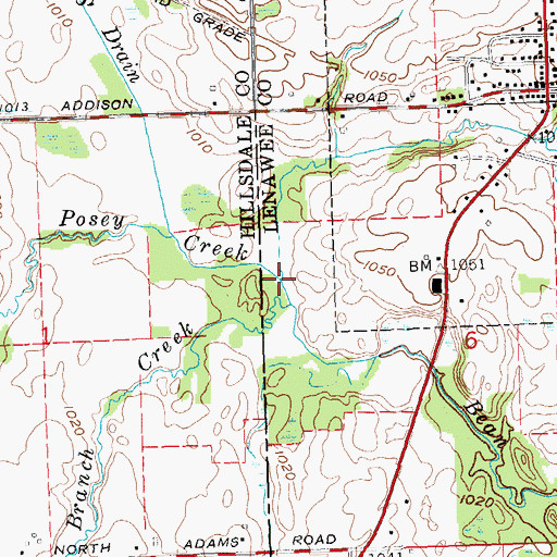 Topographic Map of Posey Creek, MI