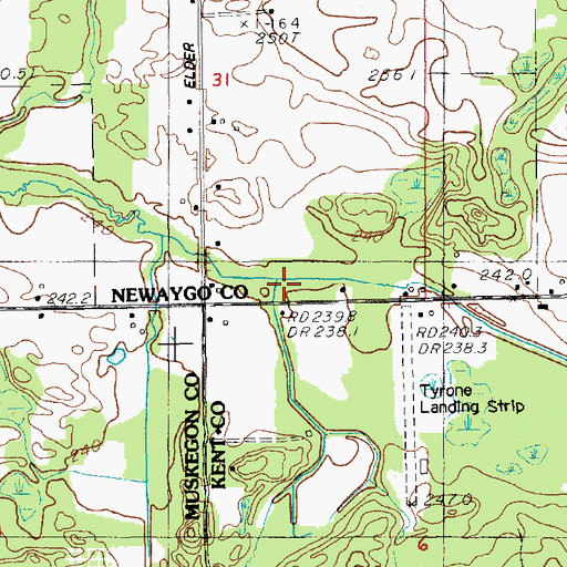 Topographic Map of Post Creek, MI