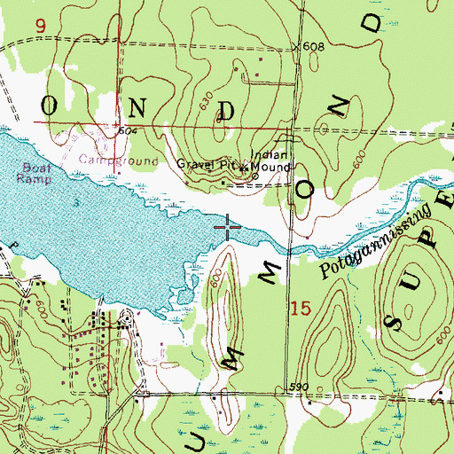 Topographic Map of Potagannissing River, MI