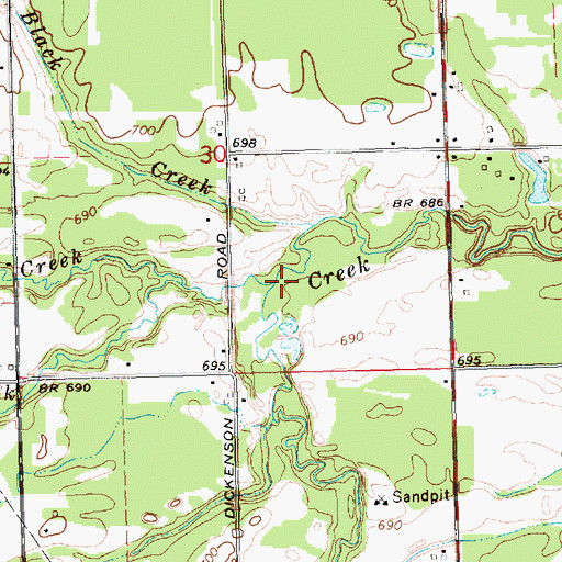 Topographic Map of Potter Creek, MI