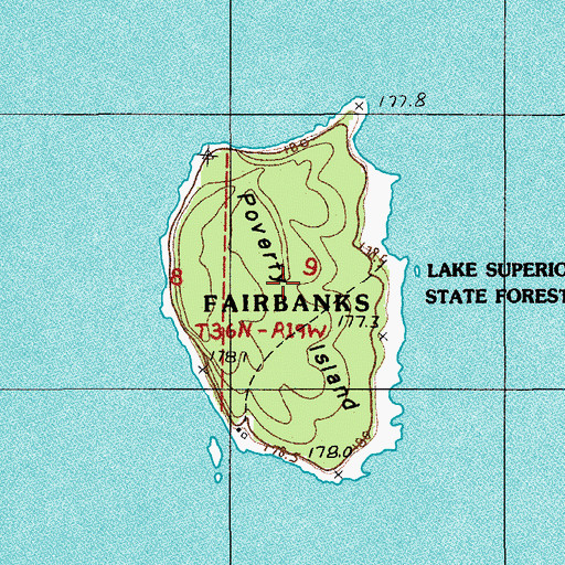 Topographic Map of Poverty Island, MI