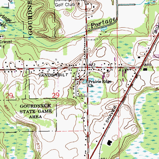 Topographic Map of Prairie Edge Church, MI