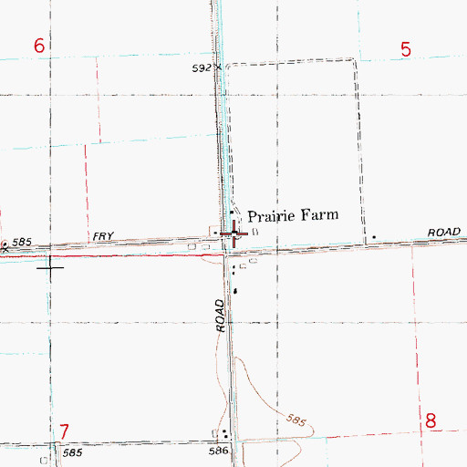Topographic Map of Prairie Farm, MI