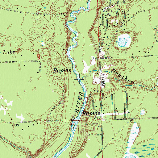Topographic Map of Prather Creek, MI