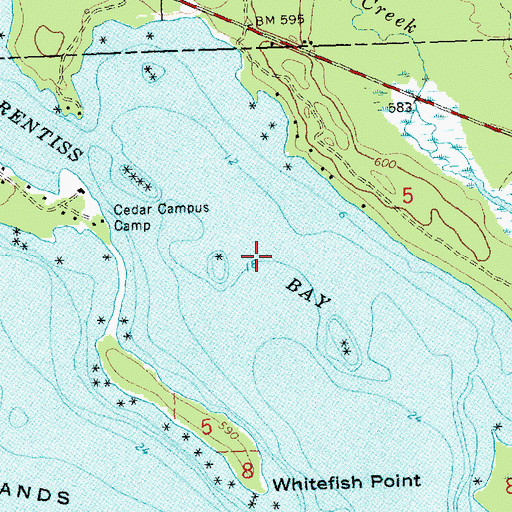 Topographic Map of Prentiss Bay, MI