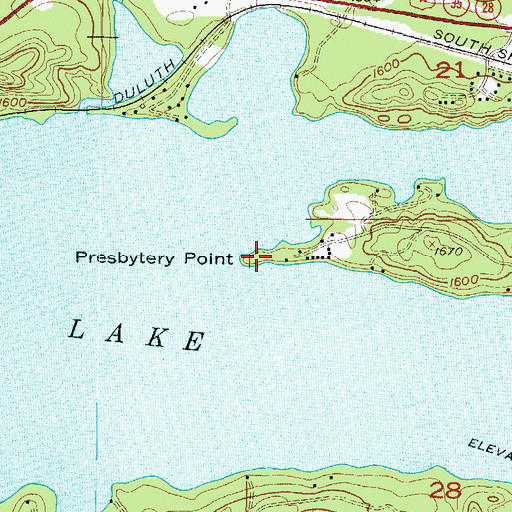 Topographic Map of Presbytery Point, MI
