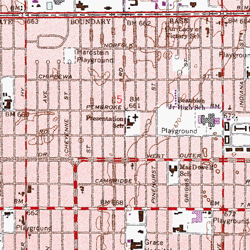 Topographic Map of Presentation School, MI