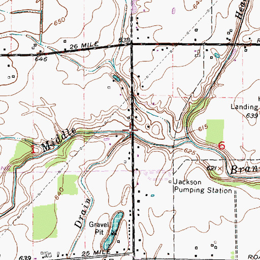 Topographic Map of Preston Drain, MI
