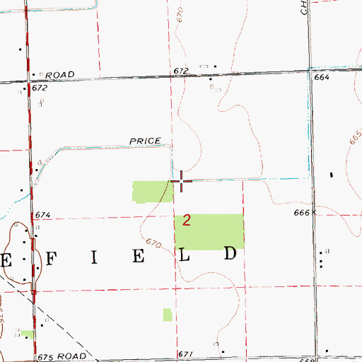 Topographic Map of Price Drain, MI