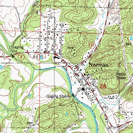Topographic Map of Montgomery Cemetery, AR
