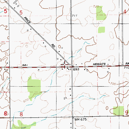 Topographic Map of Price School, MI