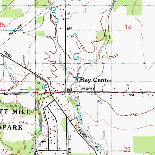 Topographic Map of Priest Drain, MI