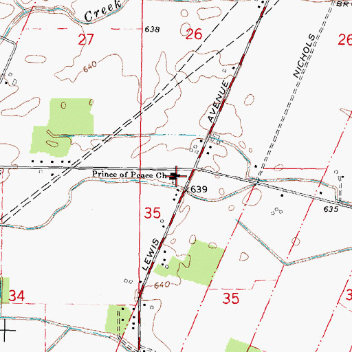 Topographic Map of Prince of Peace Church, MI