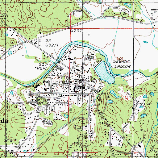 Topographic Map of Montgomery County Courthouse, AR