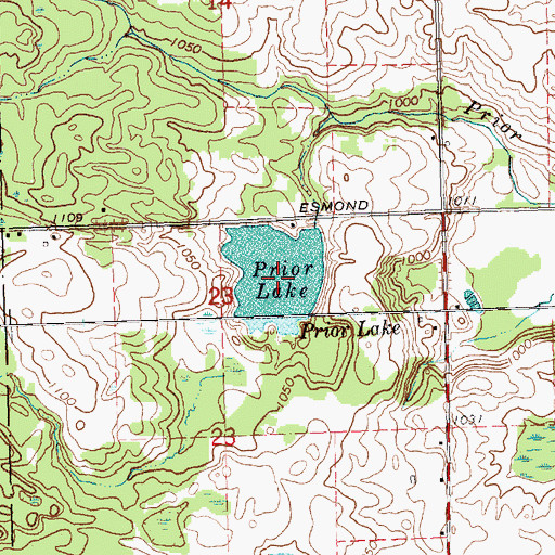 Topographic Map of Prior Lake, MI