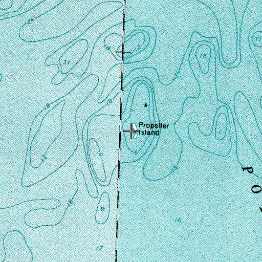 Topographic Map of Propeller Island, MI