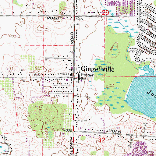 Topographic Map of Proper School, MI