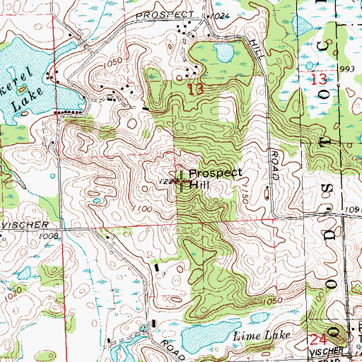 Topographic Map of Prospect Hill, MI