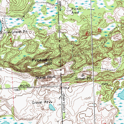 Topographic Map of Prospect Hill, MI