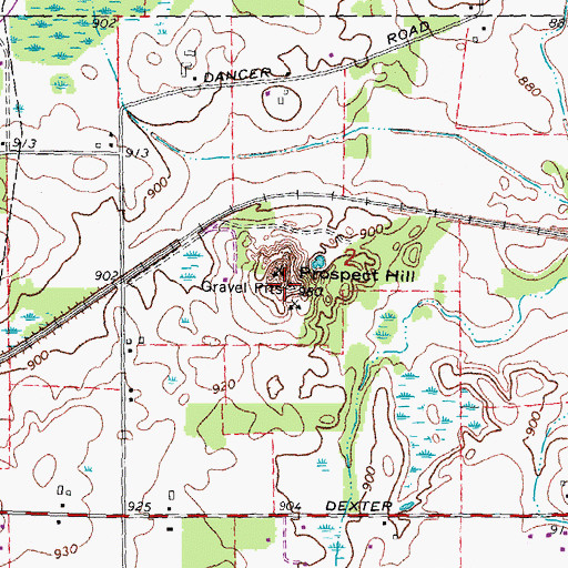 Topographic Map of Prospect Hill, MI