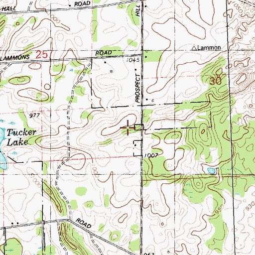 Topographic Map of Prospect Hill School, MI