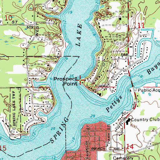 Topographic Map of Prospect Point, MI