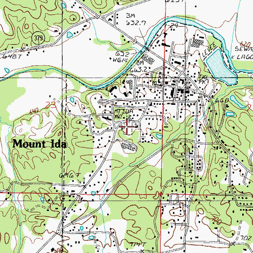 Topographic Map of Mount Ida Cemetery, AR
